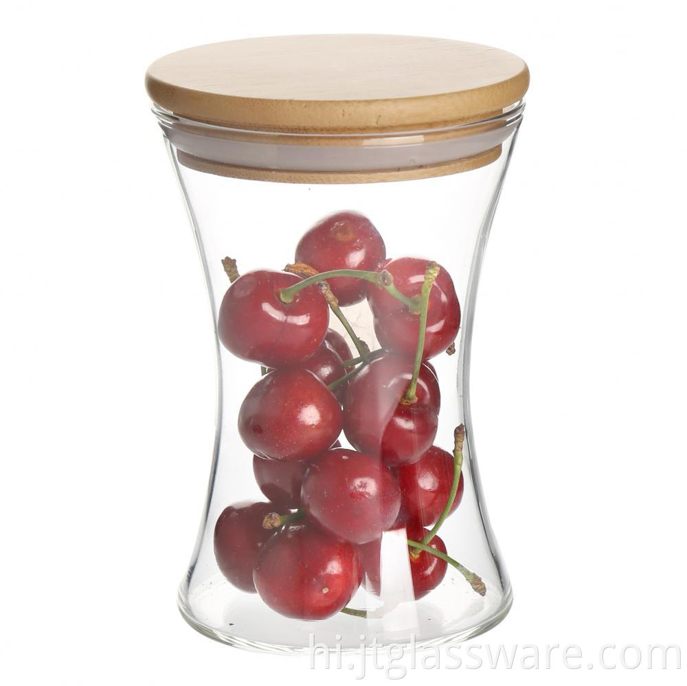Glass Storage Jars With Wooden Lids